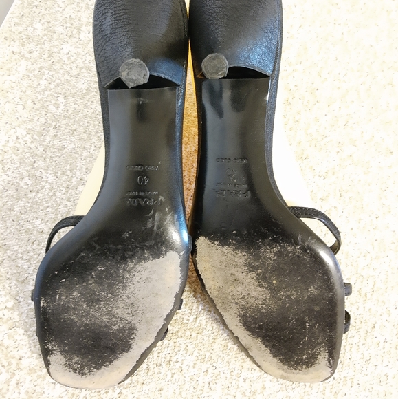 Prada Black Leather Slide Sandals - Picture 6 of 6